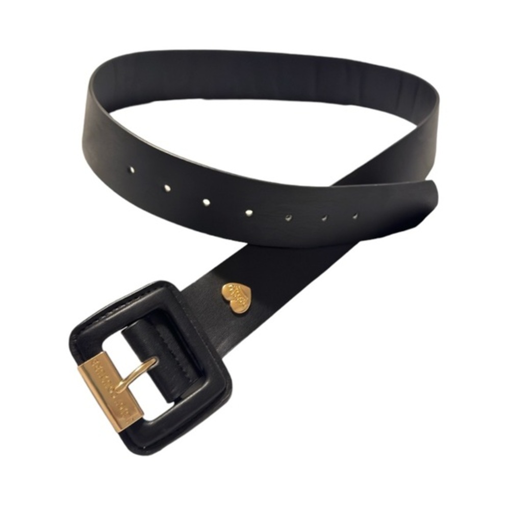 Juicy Couture Leather Belt Y2k Bling Gold Logo New No Tags M/L fits up to 39.5”